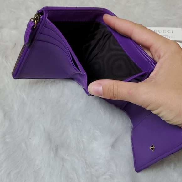 Gucci Marmot matelasse leather wallet purple rare - Picture 5 of 8